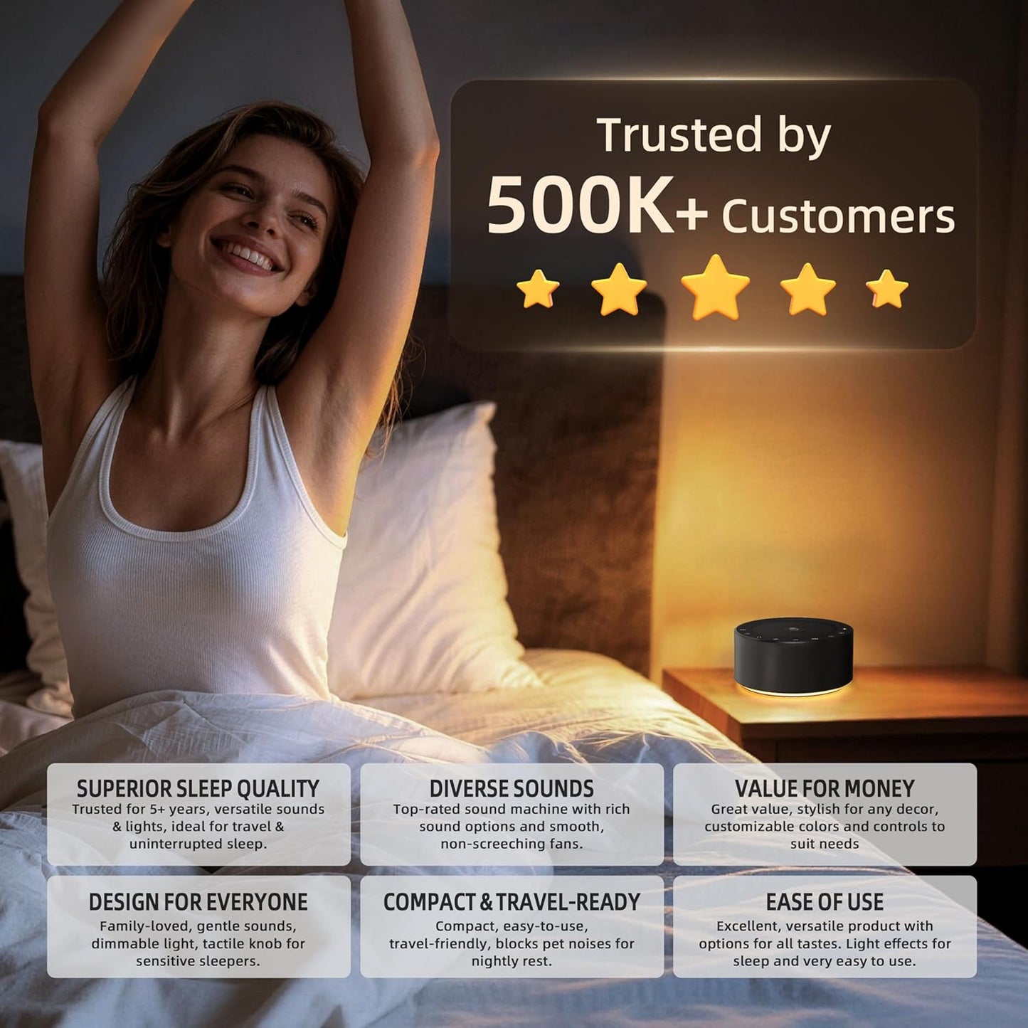 Kipcush Automatic Tibetan Meditation Bowl Sound Machine - 7 Himalayan Tones + 7 Color Night Light - Timer & Touch Control - No Manual Striking for Yoga, Chakra Healing, Stress Relief - Plug In