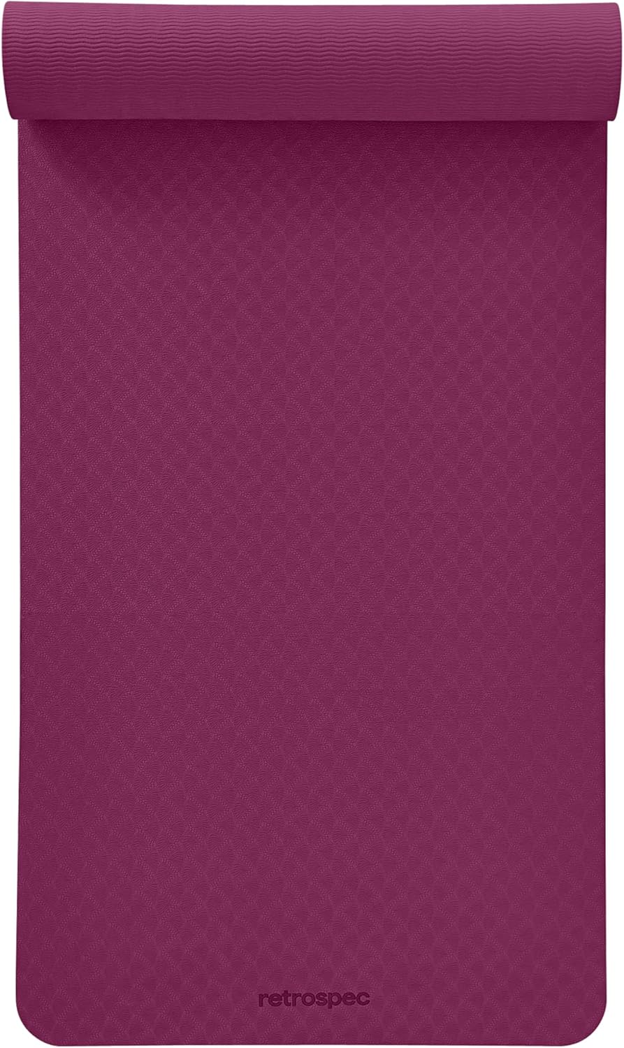 Retrospec Zuma Yoga Mat | 1/2 Inch Thick Non Slip Workout Mat | TPE Exercise Mat for Yoga, Pilates & Stretching | 72x24in