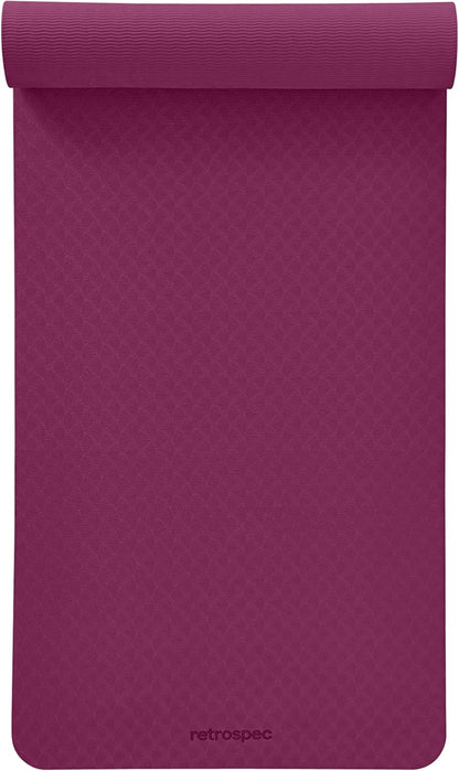 Retrospec Zuma Yoga Mat | 1/2 Inch Thick Non Slip Workout Mat | TPE Exercise Mat for Yoga, Pilates & Stretching | 72x24in