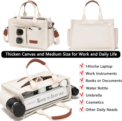 ZHMO Canvas Tote Bag for Women,Women's Bags Crossbody Bags Work Laptop Tote Bag Large Handbags Purse for Travel Nurse Teacher