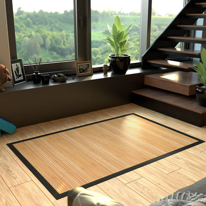 Red Lantern Bamboo Rug - Little Leaf - 4' x 6'