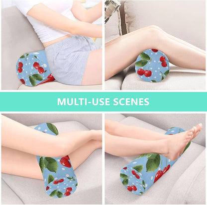 c Neck Roll Pillow Bolster Round Health Memory Foam Long Cervical Cylinder Pillows with Removable Washable Cover for Body Bed Legs Back Yoga - Colors A