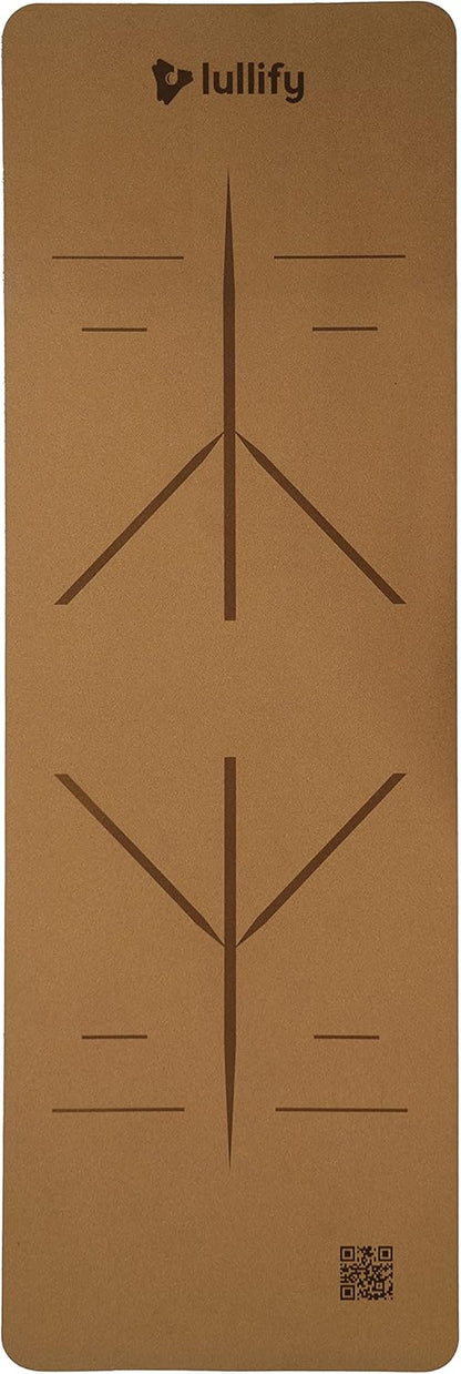 Lullify Premium Cork Yoga Mat | Non Slip and Built To Last Through Hot Yoga Or Exercise Class | Biodegradable and Built With Sustainable Materials | Carrying Strap Included