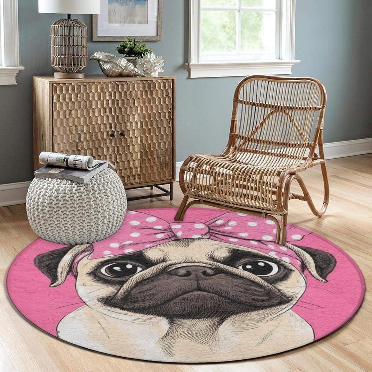 Room Sofa Yoga Soft Round Carpet, Home Decor Non Slip Kitchen Office Circle Rug, Machine Washable Modern Round Area Rug Beach Turtles, 60inch