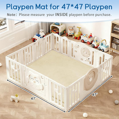 Baby Play Mat for Floor Nursery Rug Muscle Mat Area Rug Playroom Rug 79"x110" Playpen Mat Memory Foam 1.3" Thick Crawling Mat For Babies,Toddlers, Infants, Kids,Grey