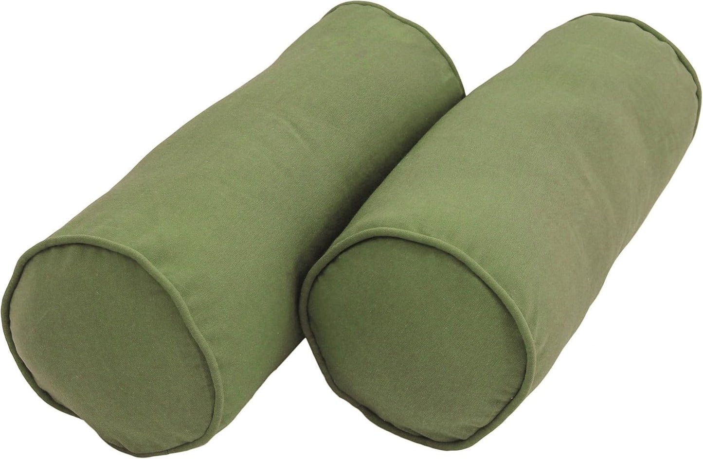 Blazing Needles Double-Corded Solid Twill Bolster Pillows with Inserts (Set of 2), 20" x 8", Burgundy