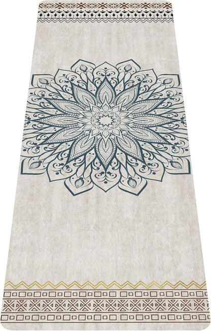 nuveti Printed Travel Yoga Mat-1/16 Inch Thick Non Slip Fitness Workout Mat with Carrying Bag, Foldable Lightweight Suede & Natural Rubber Yoga Mat for Yoga Pilates and Fitness 72" L x 24" W x 1.5mm
