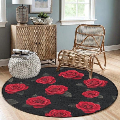 Large Home Decor Mat, Soft Round Yoga Carpet, Non Slip Machine Washable Home Office Circle Rug Gothic Witchy Sun Moon Mushroom Moth