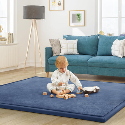 Baby Play Mat for Floor Nursery Rug Muscle Mat Area Rug Playroom Rug 79"x110" Playpen Mat Memory Foam 1.3" Thick Crawling Mat For Babies,Toddlers, Infants, Kids,Grey