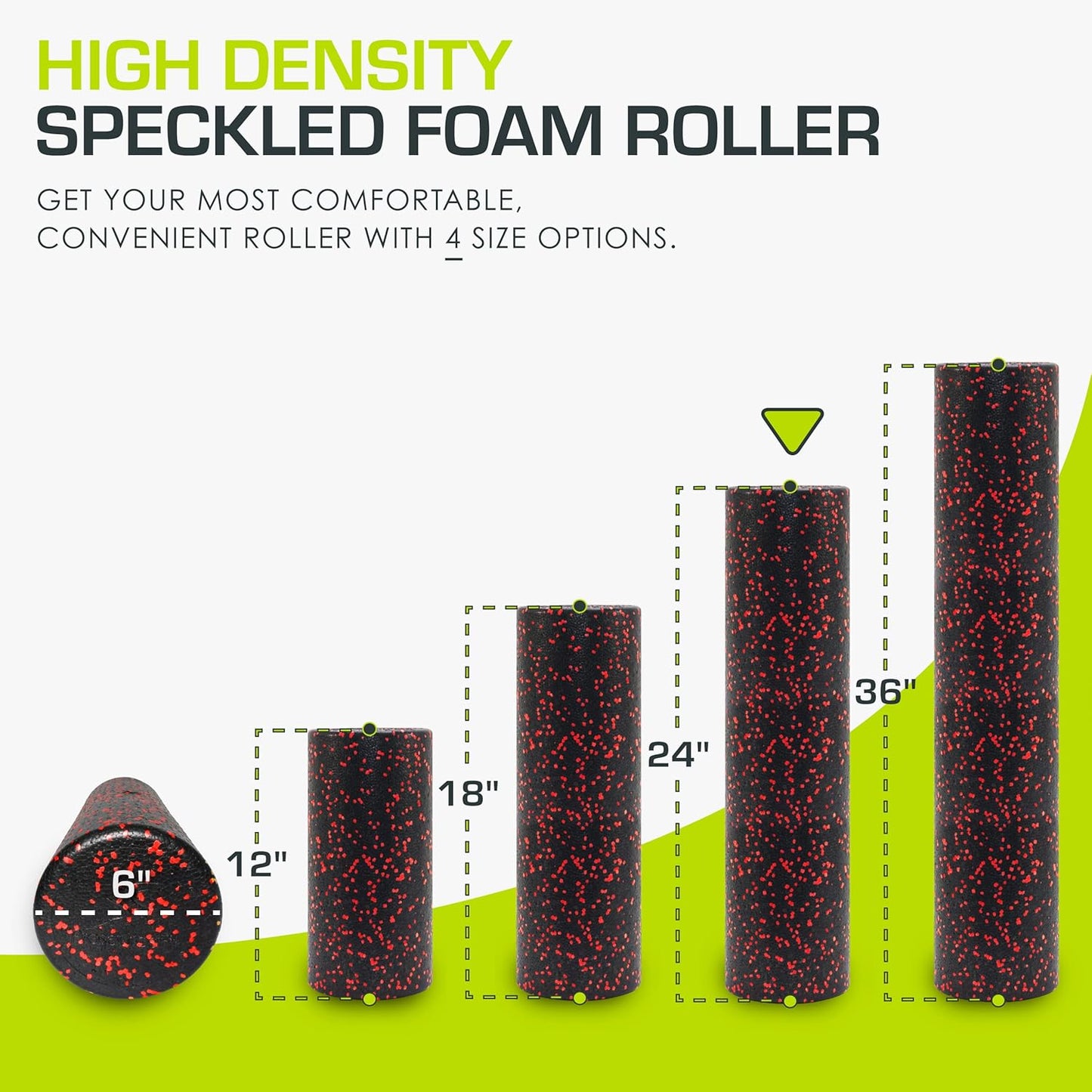 ProsourceFit High Density Foam Rollers 12 - inches long, Firm Full Body Athletic Massage Tool for Back Stretching, Yoga, Pilates, Post Workout Muscle Recuperation, Black