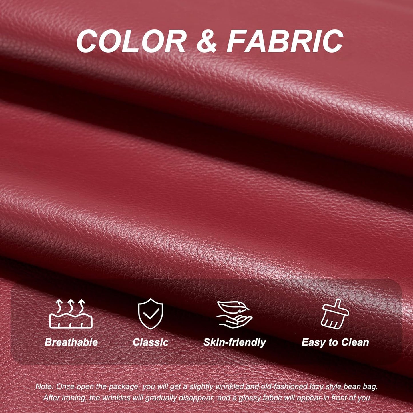 Hobestluk Giant Bean Bag Chair Lazy Floor Sofa, Memory Foam Fireside Sofa for Adults, Big Beanbag Faux Leather Armless Chair for Living Room Bedroom Dorm Office (Brown, Single)
