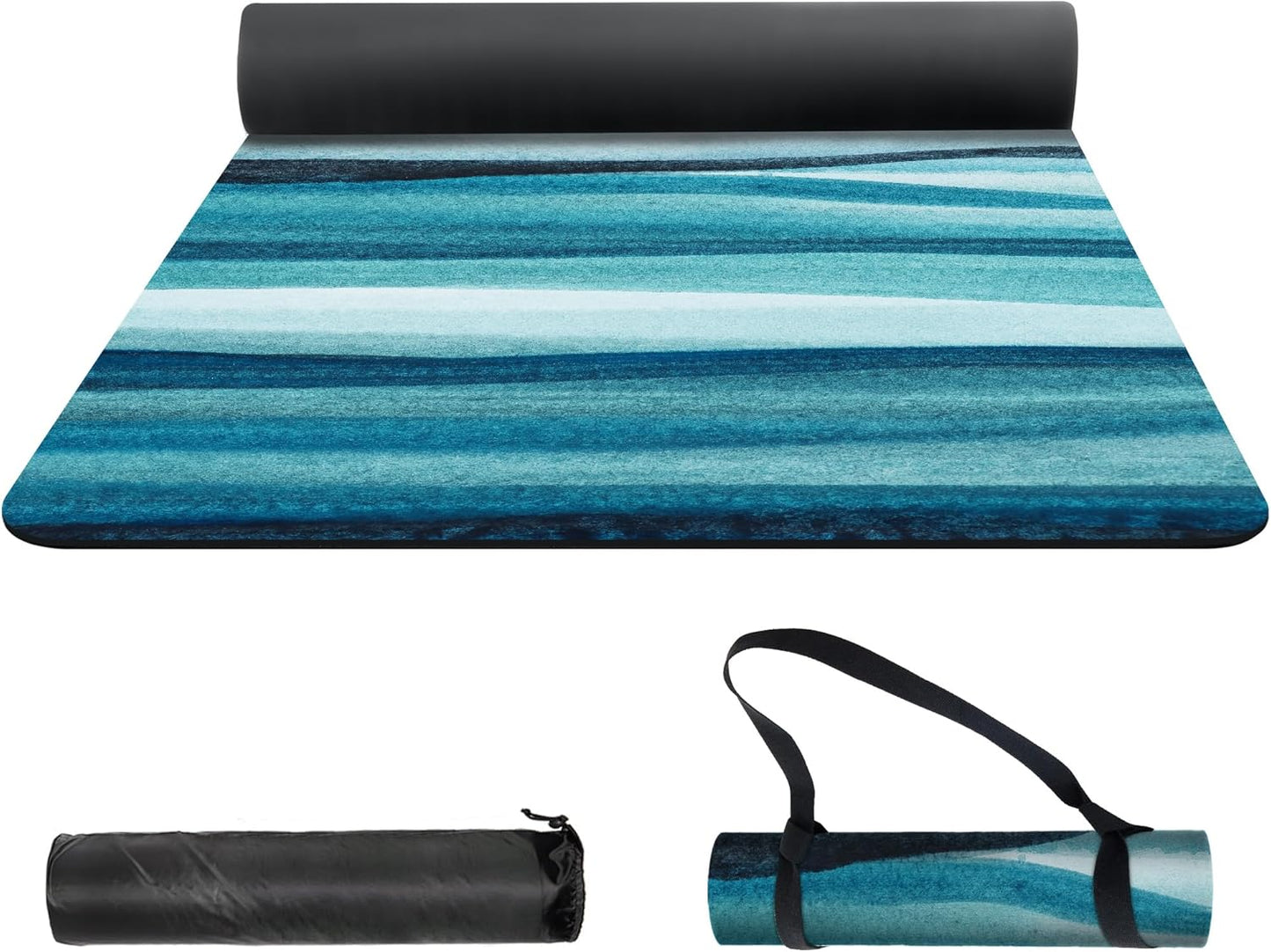 nuveti Yoga Mat Print Extra Thick TPE Non Slip Fitness Exercise Mat with Carrying Bag,72"x24" Extra Thick 6MM Exercise & Workout Mat for Yoga, Pilates Fitness and Floor Exercises - Colors B