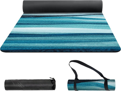 nuveti Yoga Mat Print Extra Thick TPE Non Slip Fitness Exercise Mat with Carrying Bag,72"x24" Extra Thick 6MM Exercise & Workout Mat for Yoga, Pilates Fitness and Floor Exercises - Colors B