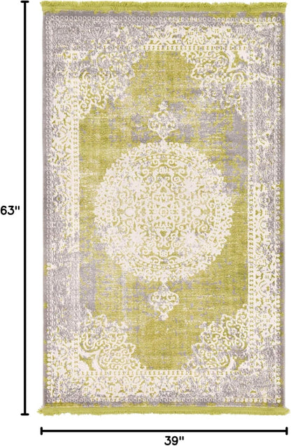 Unique Loom New Classical Collection Area Rug - Olwen (4'Round, Purple/ Gray)