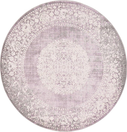 Unique Loom New Classical Collection Area Rug - Olwen (4'Round, Purple/ Gray)
