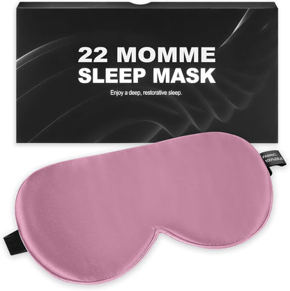 Sleep Mask, Silk Eye Mask for Sleeping with Adjustable Strap, Satin Blackout Sleeping Eye Mask for Men&Women, Comfortable Blindfold Eyeshade for Night Sleep(Black)