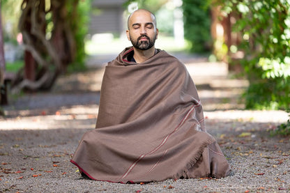 Versatile Premium Wool Blend Meditation Shawl - Large Unisex Prayer Wrap, Oversized Scarf & Yoga Blanket