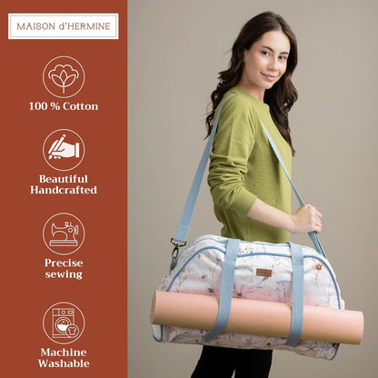 Maison d' Hermine Yoga Mat bag, Cylindrical bag for Woman&Men, yoga mat Bag &Adjustable shoulder straps Yoga Mat Carrier Bag with Drawstring Water Bottle Pocket and zipper pocket Easter Gifts