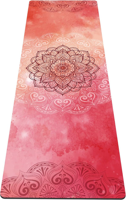 nuveti Yoga Mat Print Extra Thick TPE Non Slip Fitness Exercise Mat with Carrying Bag,72"x24" Extra Thick 6MM Exercise & Workout Mat for Yoga, Pilates Fitness and Floor Exercises - Colors B