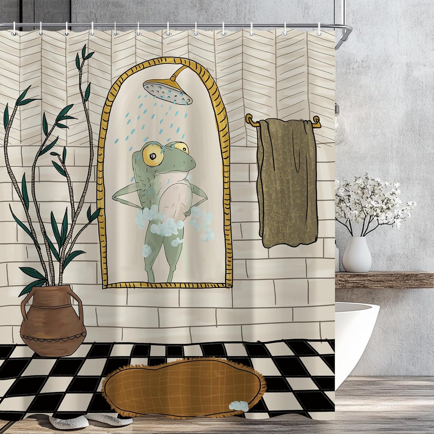 Funny Cute Yoga Sloth Shower Curtain Sets for Bathroom 60Wx72H Fun Animal Inspirational Quotes Shower Curtain Rustic Motivational Bathtub Curtain Wooden Farmhouse Bathroom Decor with 12 Hooks