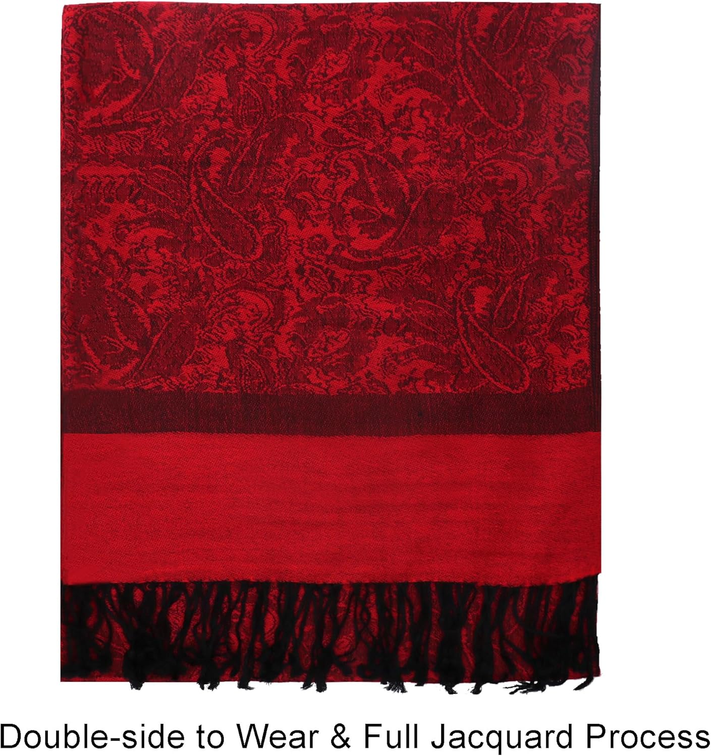 vimate Silky Paisley Pashmina Shawl Scarf-Women's Soft Double-side Jacquard Pashminas Wrap for Evening Dress Travel Shawl