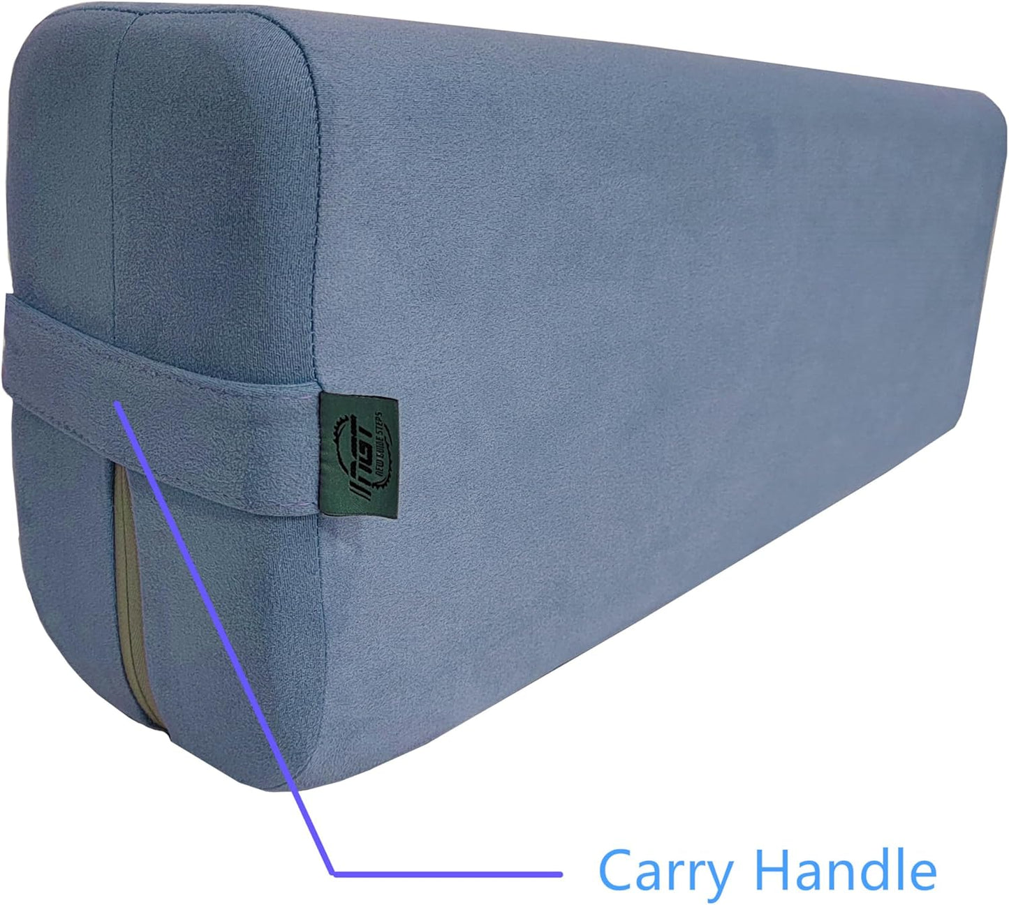 NGT new guide steps Yoga Bolster Pillow for Meditation and Support - Rectangular Yoga Cushion Foam Wedges Washable Suede Pillowcase for Men and Women with Carry Handles.…
