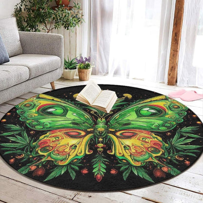 Machine Washable Modern Round Area Rug, Room Sofa Yoga Soft Round Carpet, Home Decor Non Slip Kitchen Office Circle Rug Union Jack Flag UK Mandala Art, 60inch