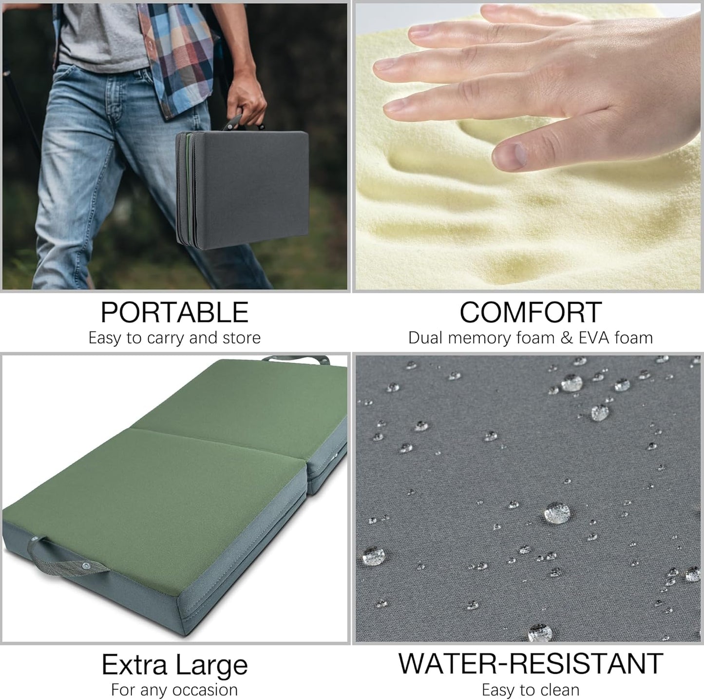 KI Store Garden Kneeling Pad Memory Form Knee Cushions for Gardening Extra Thick Knee Pad Water Resistant Prayer Pillow for Work Yoga Physical Therapy Purple