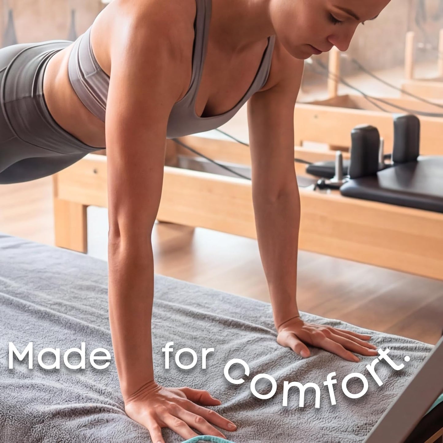 Pilates Towel Non Slip – Microfiber Yoga Mat Towel for Hot Pilates, Reformer & Floor Workouts, Sweat Absorbent, Quick Dry Gym & Workout Towel