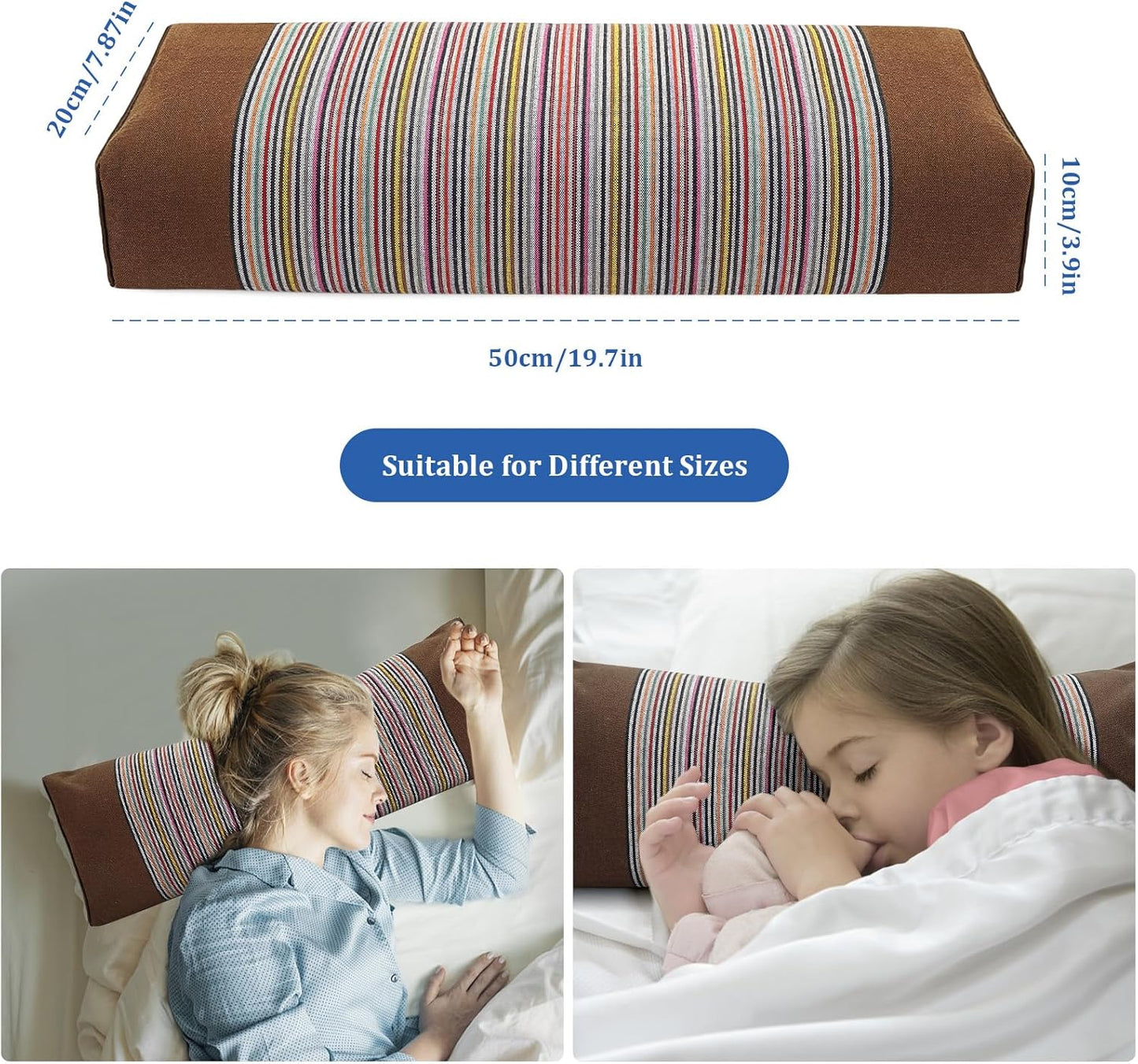 Adjustable Buckwheat Hull Pillow for Neck Pain Relief (21x8x4in) Natural Cooling Cervical Support Organic Pillow for Side & Back Sleepers with Night Sweats (Grey)