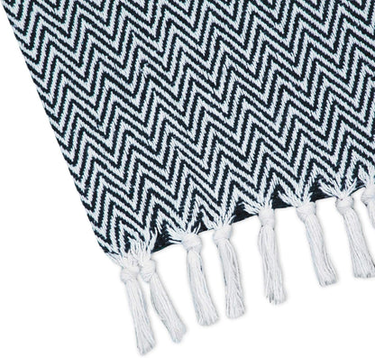 Americanflat 50x60 Throw Blanket - Soft and Breathable Cotton Throw Blanket for Couch, Bed, Chair - Decorative Blankets Perfect for Home or Outdoor Use - Navy Blue and White Double Diamond Design