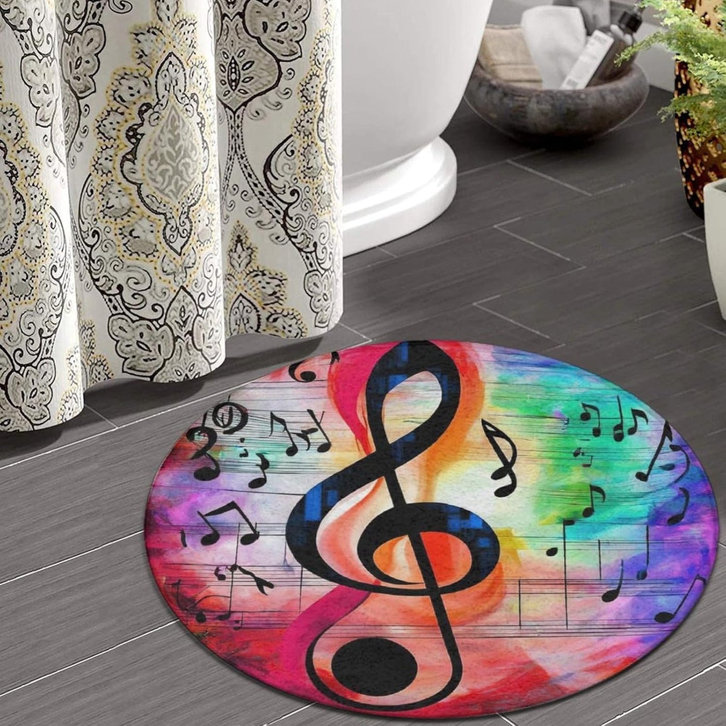 Room Sofa Yoga Soft Round Carpet, Home Decor Non Slip Kitchen Office Circle Rug, Machine Washable Modern Round Area Rug Beach Turtles, 60inch