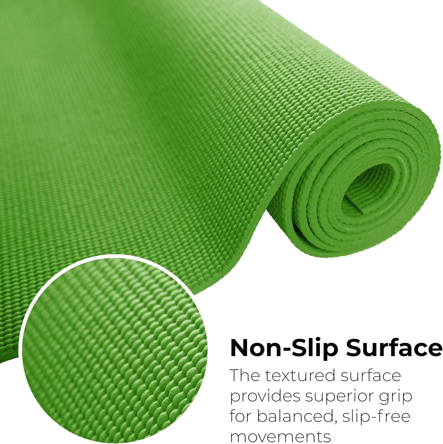 10-Pack Yoga Mat, 68" x 24" Non Slip Exercise Mat, 4mm Thick Gym Mat for Fitness and Stretching, Bulk Non Toxic Yoga Mats for Schools and Studios