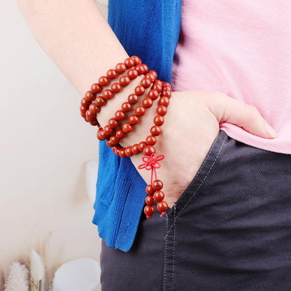 AD Beads 6mm 8mm 108 Prayer Mala Jasper Elastic Bracelet - Handmade Yoga Meditation Healing Power Energy Gifts for Unisex Adult.