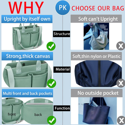 ZHMO Canvas Tote Bag for Women,Women's Bags Crossbody Bags Work Laptop Tote Bag Large Handbags Purse for Travel Nurse Teacher