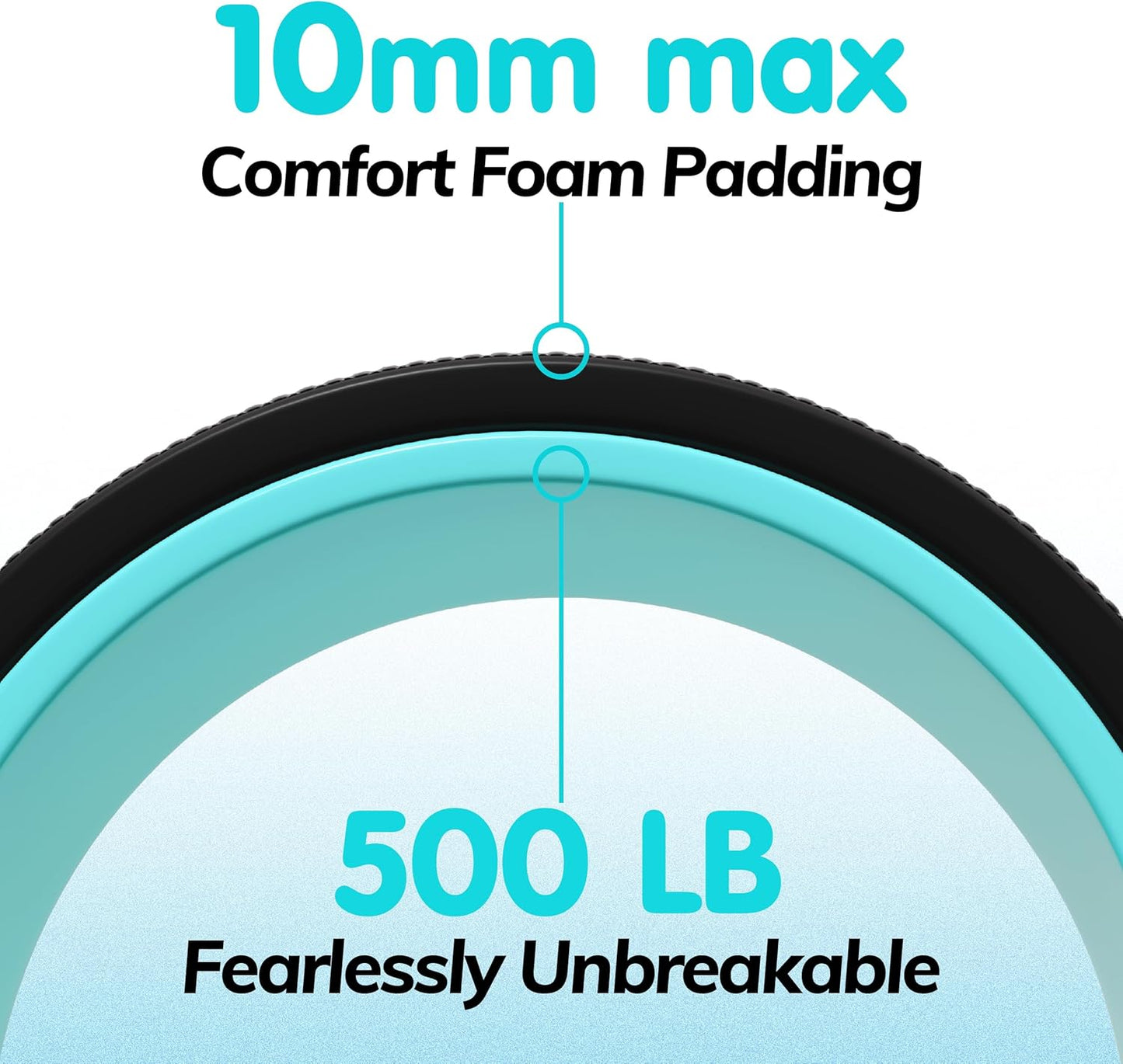 3 Pack Back Roller- Yoga Wheel for Back Pain Reliefn & Stretching, Back Wheel for Deep Tissue Massage, Foam Roller for Physical Therapy & Exercise