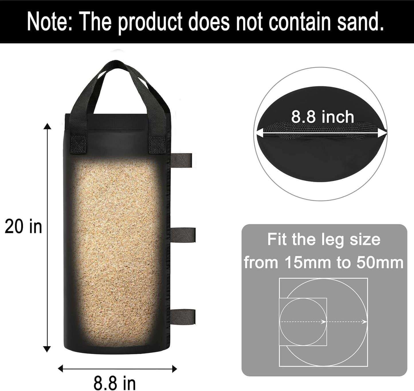 112 LBS Canopy Weights Sand Bags for Weight Windproof Pop up Canopy Tent (No Sand)-4 Pack