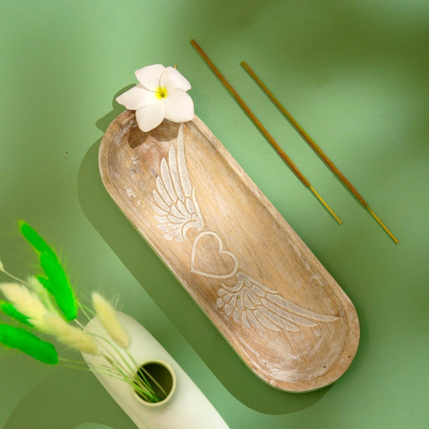 Incense Holder-Incense Burner/Ash Catcher-Handmade Wooden Insence Tray Home Decor 11x4x1.2 Inches