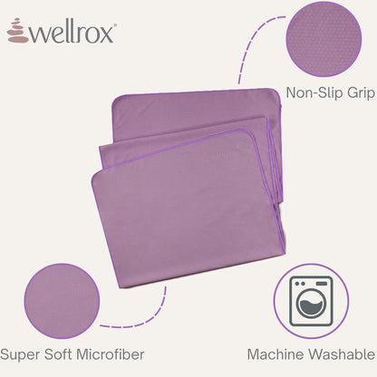 Wellrox Microfiber Yoga Mat Towel with Grip – Ultra Absorbent, Super Soft, and Quick Dry Hot Yoga Towel Non Slip for Pilates, Bikram, and Fitness Workouts (74” x 26”, Pink)