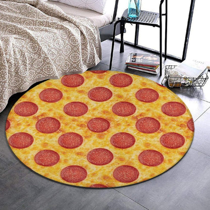 Soft Round Yoga Carpet, Large Home Decor Mat, Non-Slip Machine Washable Kitchen Office Circle Rug Compatible with Cool Norse Viking Vegvisir Runic Compass