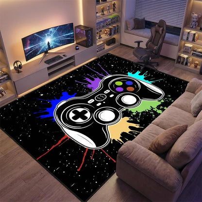 Game Controller Rugs for Bedroom Boys Living Room Gamer Gamepad Red Carpets Floor Mat Player Indoor Mats Gaming Art Design Home Decor Crystal Doormat Yoga Mats 3'x5'