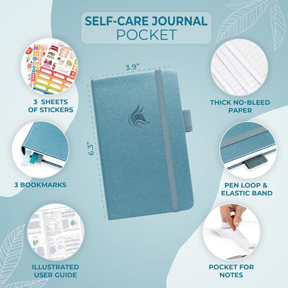 Clever Fox Self-Care Journal – Daily Reflection Notebook – Mental Health & Personal Development Planner, Meditation & Mood Log, A5 (Turquoise)