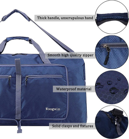 Woogwin Travel Duffel Bag Large Foldable Waterproof Overnight Bag for Beach Swim Bags Pool Sports Gym