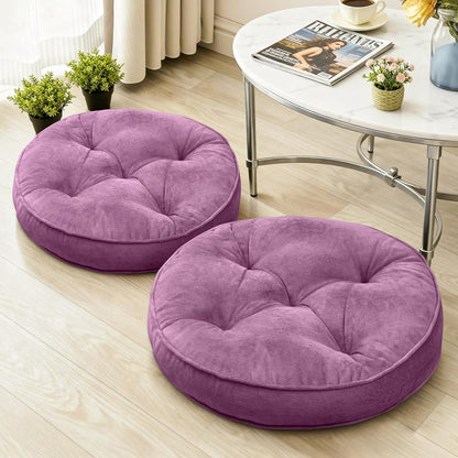 1 MIDDLE ONE Floor Pillow Set of 2, Memory Foam Meditation Cushion, Floor Cushions for Adults Sitting, Large Square Seat Cushions for Yoga, Living Room, 20x20 Inch (Grey)