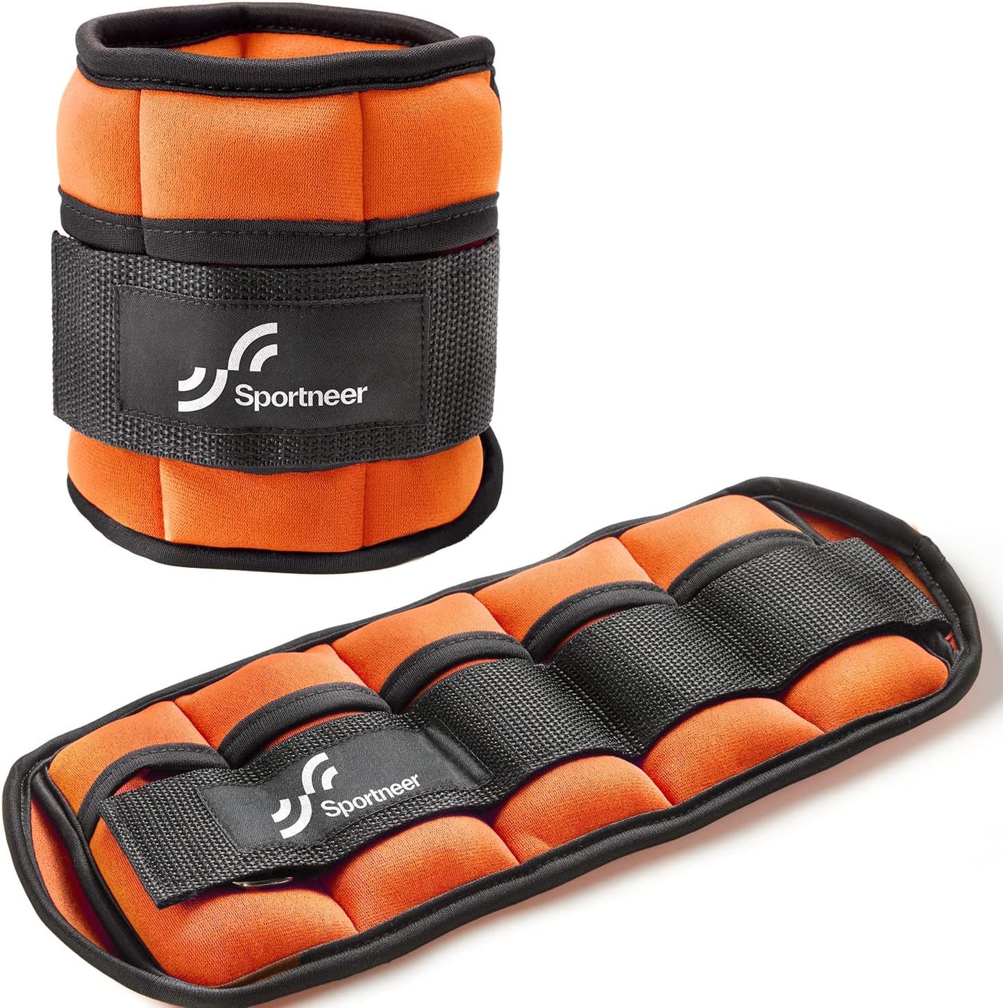 Sportneer Adjustable Ankle Weights Set - 1 Pair (2-10 lbs) Removable Sandbags for Women & Men, Comfortable Neoprene Leg Weights for Walking, Running, Pilates, Yoga, Home Workout & Physical Therapy