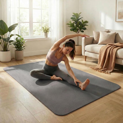 FrenzyBird Large Yoga Mat 6'x 4'（72”x 48”）—1/4" &1/3" Extra Wide Exercise Mat 183cm x 122cm Large Exercise Mat Big Home Yoga Mat Pilates Mat,Non Slip,Thick,TPE Workout Mat,for Women & Men, Yoga, Pilates, Gym and Floor Workouts Pilates
