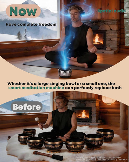 Sound Frequency Machine,Meditation Generator Instrument,Tone Device Tools - Solfeggio Frequencies Bath for Yoga, Mindfulness, Vibration System of Chakra Balancing, 5 Tones, 3 Timers