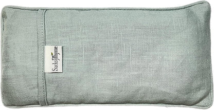 Sacksy Thyme Organic Linen Eye Pillow - Lavender & Flaxseed for Relaxation, Yoga, Stress Relief - Microwavable Heating Pad & Cool Compress - Made in USA - Gifts for Meditation