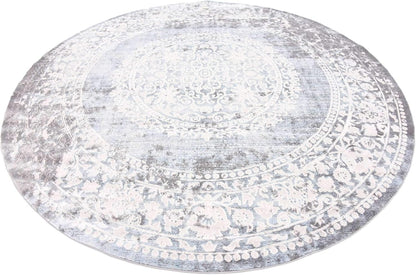 Unique Loom New Classical Collection Area Rug - Olwen (4'Round, Purple/ Gray)