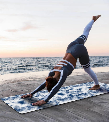 Non Slip Yoga Mat TPE Workout Mat for Men Women, Thick Workout Mat with Carrying Strap, Fitness Mats for Exercise, Yoga, Fitness, Pilates, Floor Workouts (72" x 24" x 6mm)